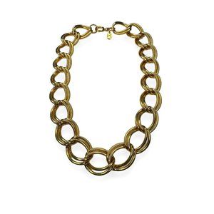 Erwin Pearl Chunky Double Curb Link Chain 16" Necklace Vintage
